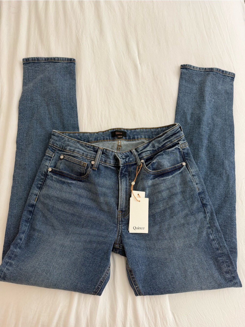 One Quince mens Warren stretch straight jeans 30x 34